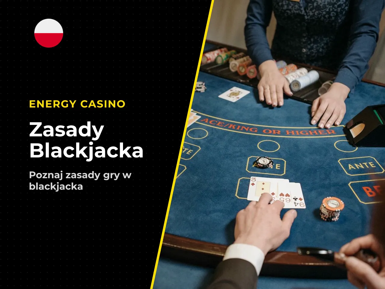 Postaw zakład i odbierz karty. Uczestnik startuje, wnosząc ustalony zakład (bet), następnie otrzymuje dwie odkryte karty (two cards), zaś dealer dysponuje jedną kartą odkrytą i jedną zakrytą. Kolejnoś